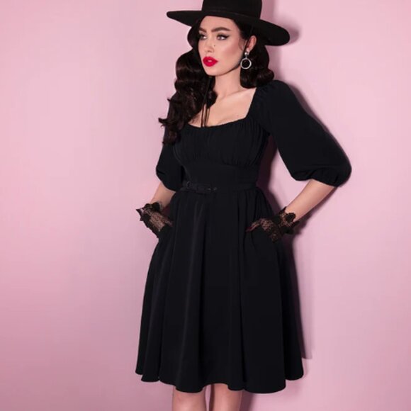 Vixen by Micheline Pitt Vacation Dress in Black; Size Large - Picture 1 of 3